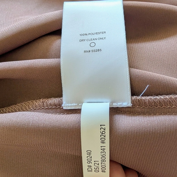 Express Satin Slip Dress in Mauve Taupe with Chain Straps Midi - Picture 9 of 12